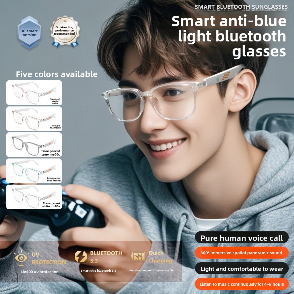 Audio Music Songs - Inteligentne okulary Bluetooth AI z lustrzanym