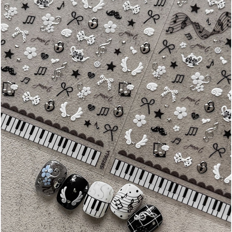 Czarne Białe Naklejki na Pazno – Audio Music Notes recenzja i cena